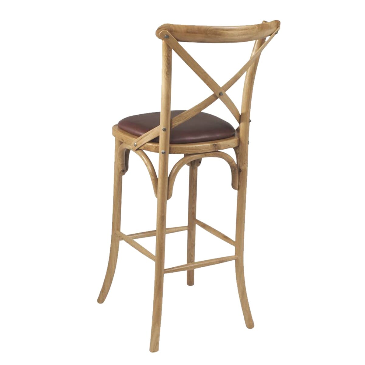 Rustic Walnut Wood Cross Back Commercial Chair