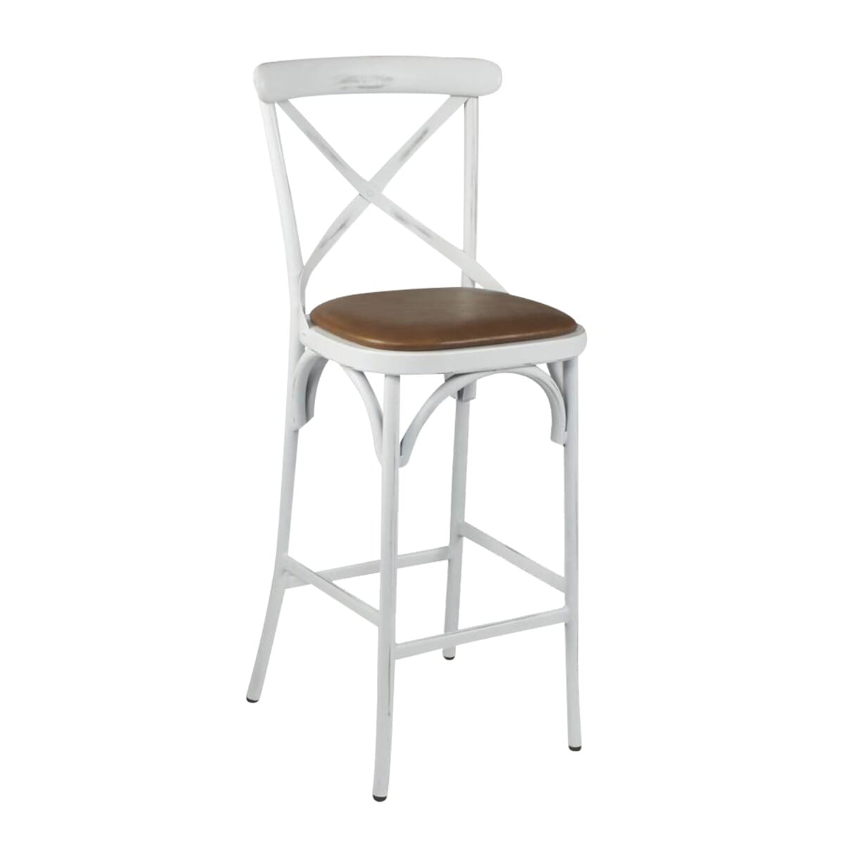 White cross back stools best sale
