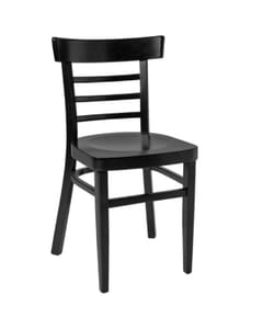 Black Wood Eco-Ladderback Commercial Side Chair with Veneer Seat