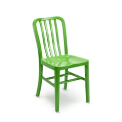 Outdoor Navy-Style Stackable Vertical-Back Commercial Chair in Green