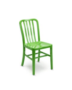 Outdoor Navy-Style Stackable Vertical-Back Commercial Chair in Green