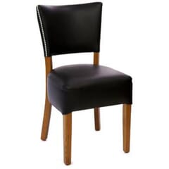 Fully Upholstered Deluxe Nailhead Trim Dining Chair in Cherry