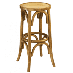 Antique Walnut Bistro Style Backless Commercial Bar Stool