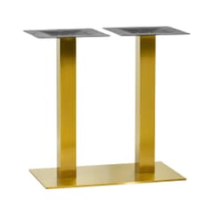 Contemporary Indoor/ Outdoor Commercial Metal Rectangular Table Base in Gold (16