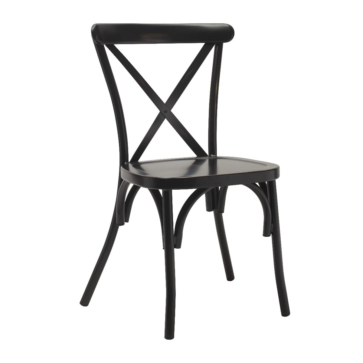 cross back black chairs