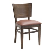 Walnut Solid Wood Square Back Restaurant Chair with Upholstered Seat (Front)