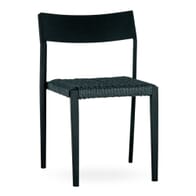 Indoor/Outdoor Stackable Restaurant Chair with Rope Styled Seat in Grey 