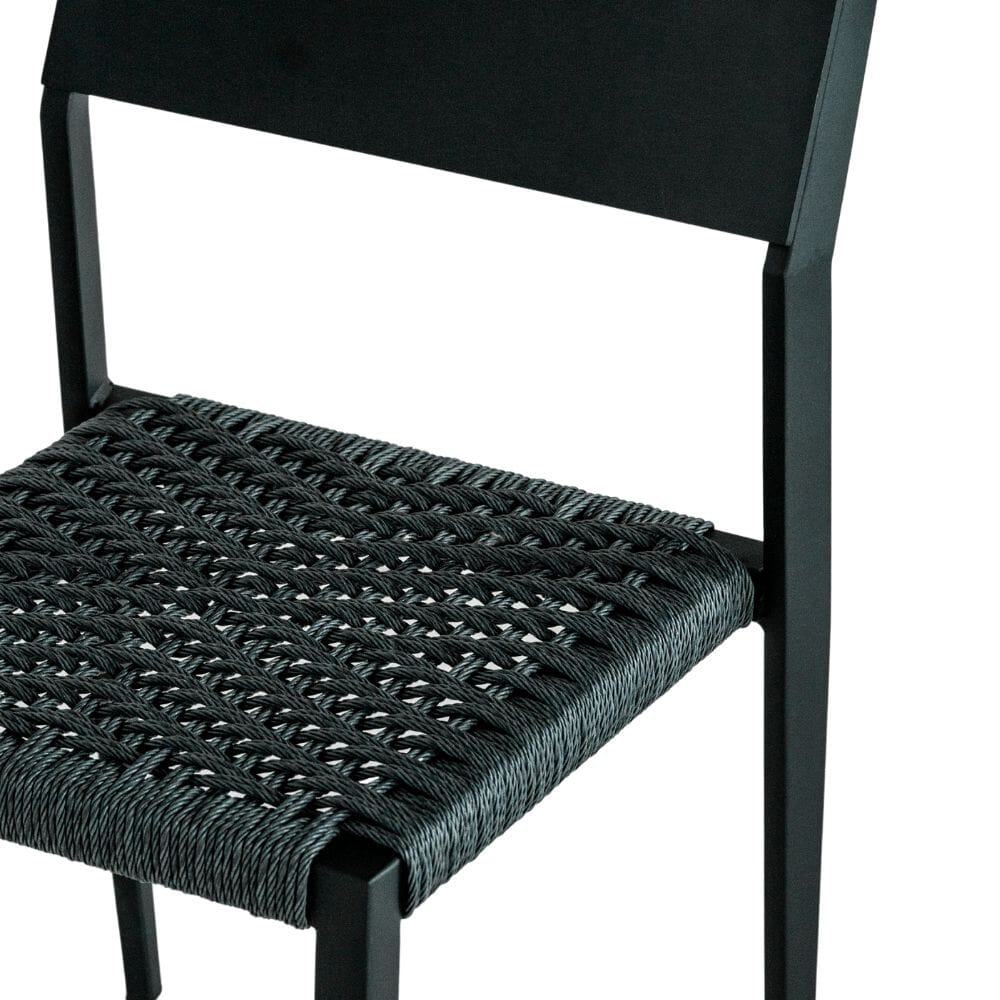 Black chair with rattan seat hot sale