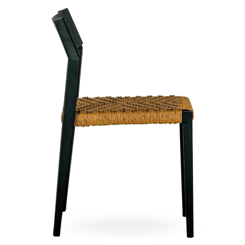 Black chair 2024 with rattan seat