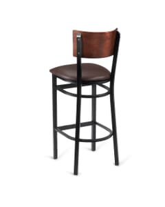 Black Metal Commercial Restaurant Barstool with Square Back 
