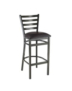 Gold-Vein Steel Ladderback Restaurant Bar Stool with Upholstered Seat (front)