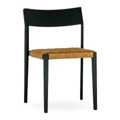 Stackable Indoor/Outdoor Restaurant Chair with Tan Rope Seat