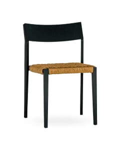 Stackable Indoor/Outdoor Restaurant Chair w/ Tan Rattan/Rope Seat