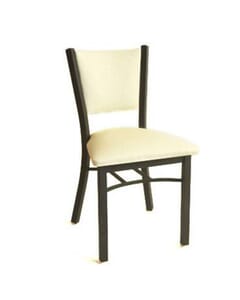 Stackable Metal Double Cross Back Chair with Upholstered Seat and Back 
