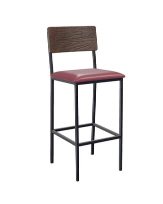 Reclaimed Walnut Wood Restaurant Bar Stool with Industrial Steel Frame