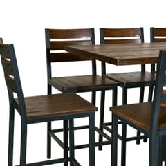AshForge Restaurant Bar Height Table Set with 10 Modern Slatted-back Bar Stools