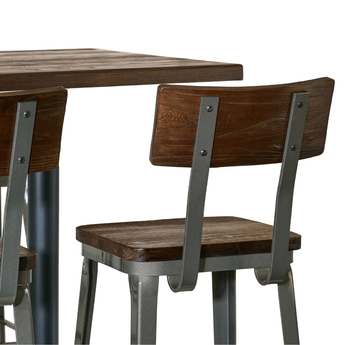 Heavy Duty Restaurant Bar Height Rectangular Table Set with 4 Modern Industrial Bar Stools