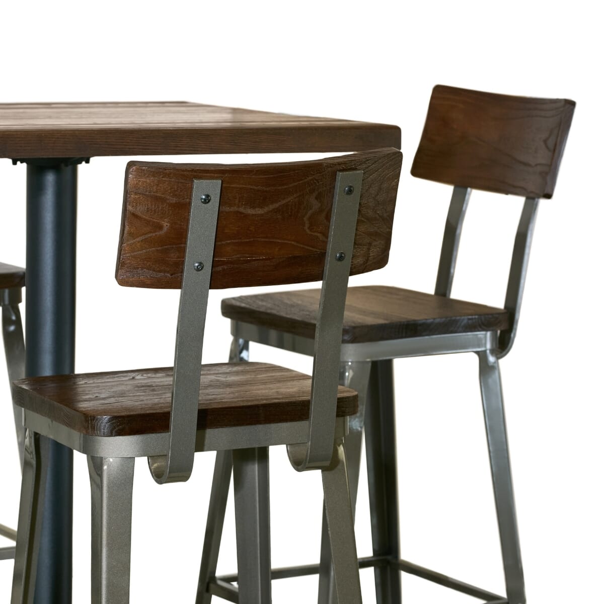Heavy Duty Restaurant Bar Height Table Set with 8 Modern Industrial Bar Stools