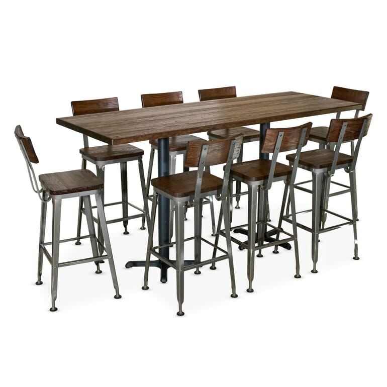 Heavy Duty Bar Height Table Set with Wood Modern Bar Stools