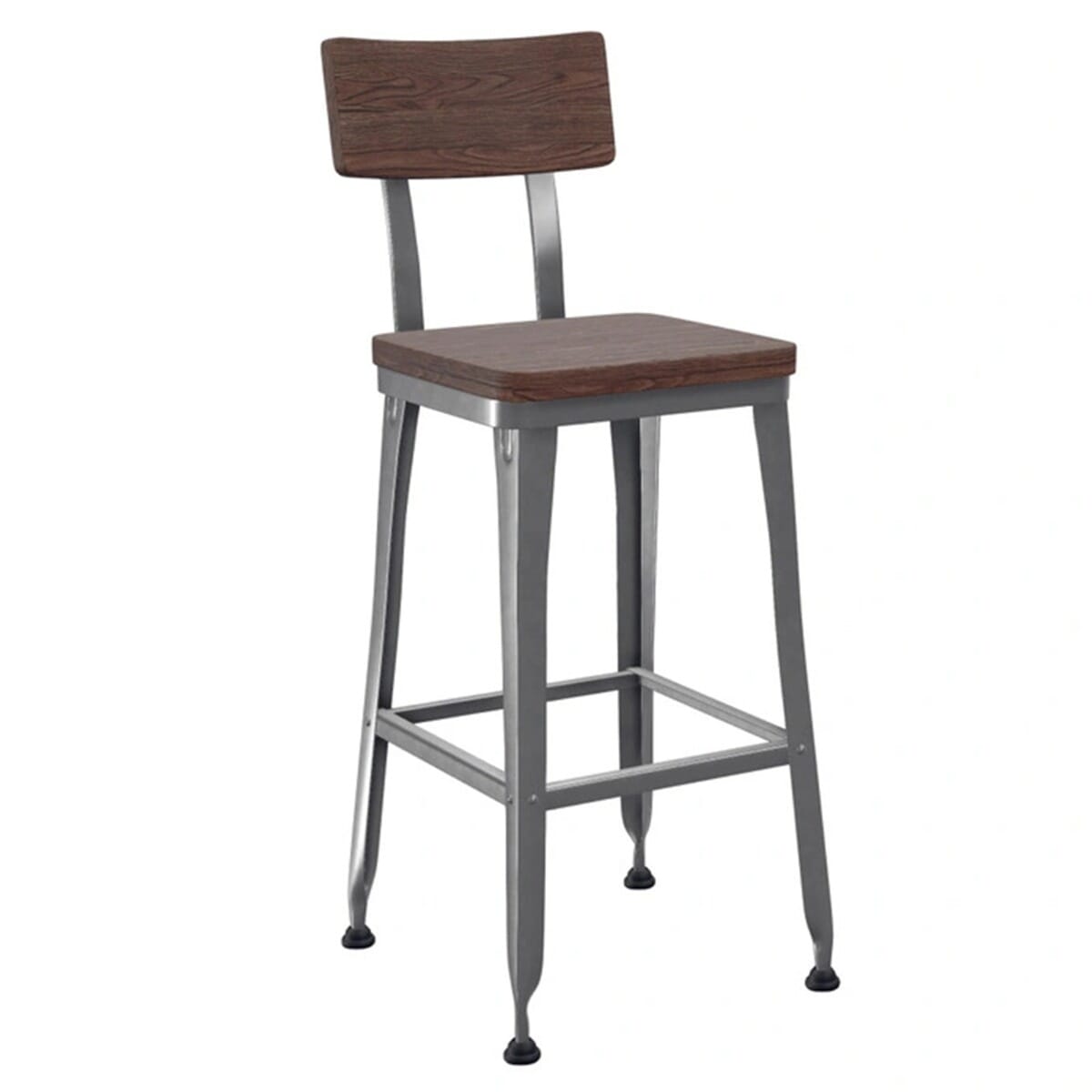 Industrial Steel Distressed Wood Back Restaurant Bar Stool