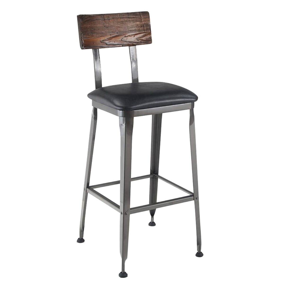 Distressed bar shop stools with backs