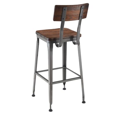 Powder Coated Industrial Leather Antique Finish Chair, For