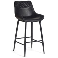 Quick Ship Cradle Quilted Vinyl Restaurant Bar Stool with Black Steel Frame