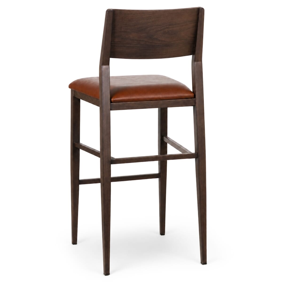 Steelgrain Walnut Finish Restaurant Bar Stool with Panel Back