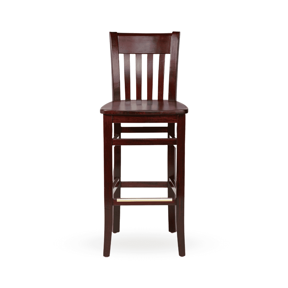 Dark Mahogany Curved Back Commercial Bar Stool