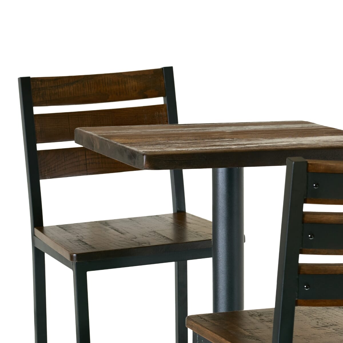AshForge Restaurant Bar Height Table Set with 2 Wood Seat Modern Ladder-back Bar Stools