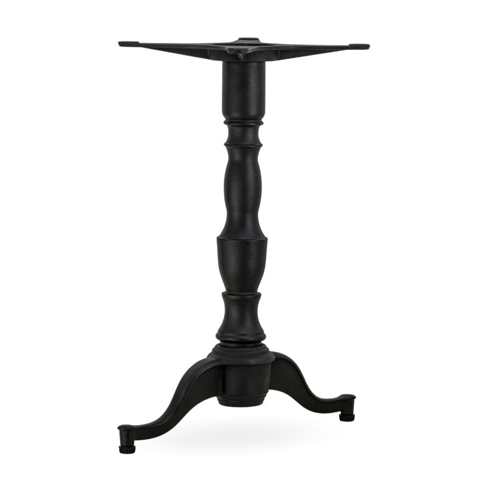 Cast Iron Pedestal Style Commercial Table Base with Single Leg In Black