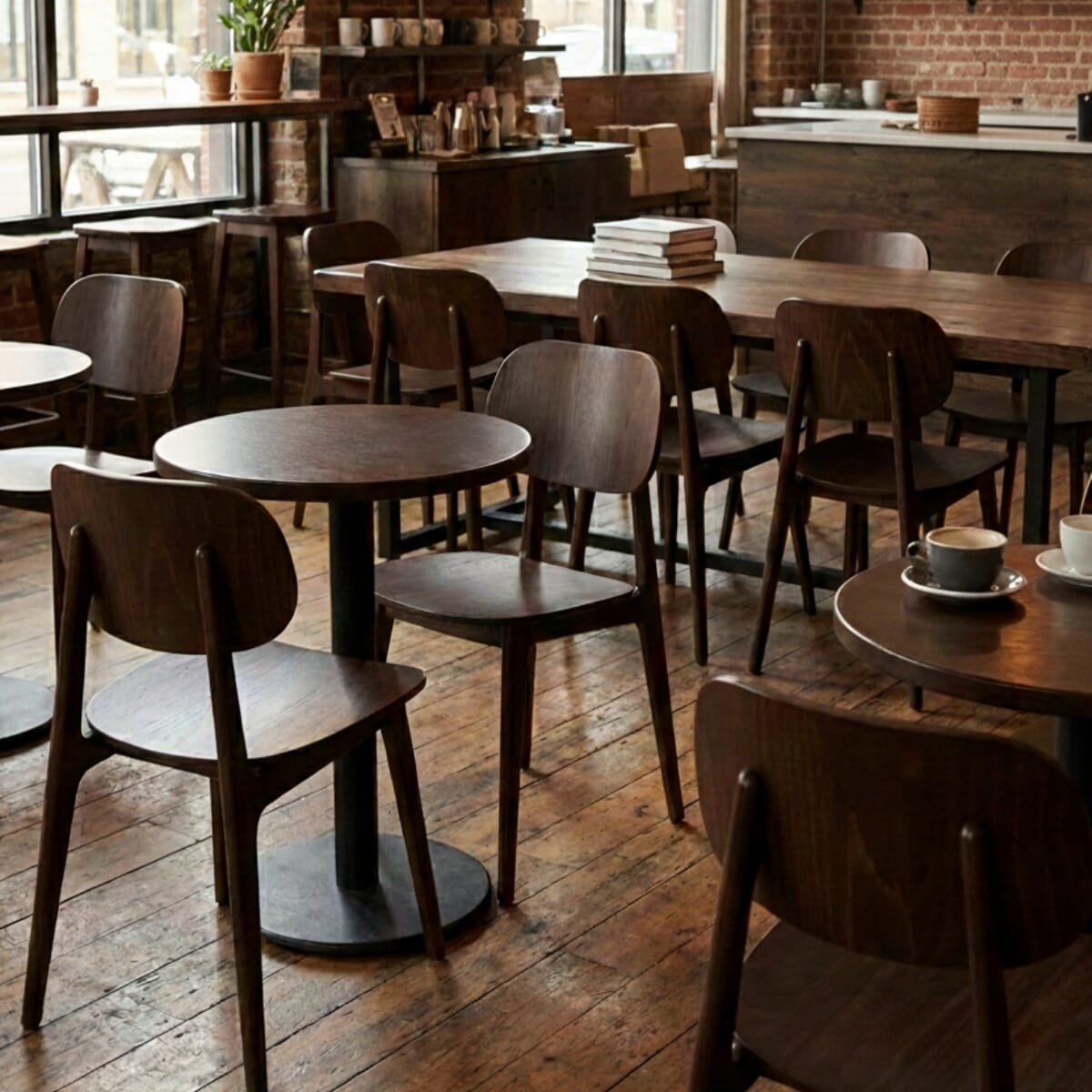 Lola Wood Restaurant Chair in Walnut