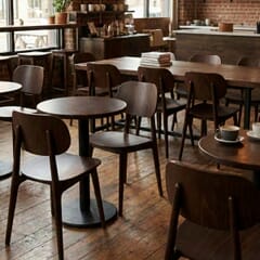 Lola Wood Restaurant Chair in Walnut