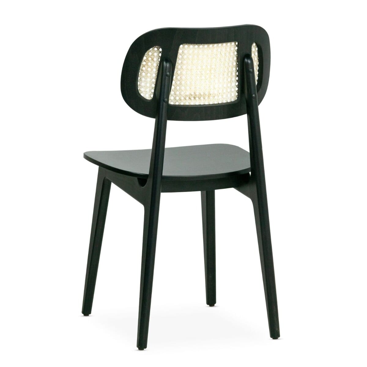 Tefi Restaurant Cane Chair in Black