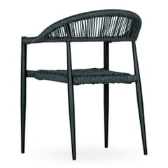 Stackable Indoor/Outdoor Rope Restaurant Chair with Gray Seat and Back