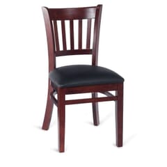 Dark Mahogany Wood Vertical-Back Commercial Chairs