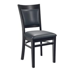 Black Wood Easton Restaurant Chair with Black Vinyl Seat & Back