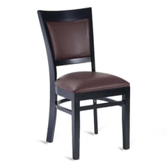 Black Wood Easton Restaurant Chair with Burgundy Vinyl Seat & Back