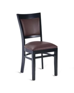 Black Wood Easton Restaurant Chair with Burgundy Vinyl Seat & Back (Front)
