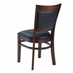 Walnut Wood Easton Commercial Chair with Black Vinyl Seat & Back