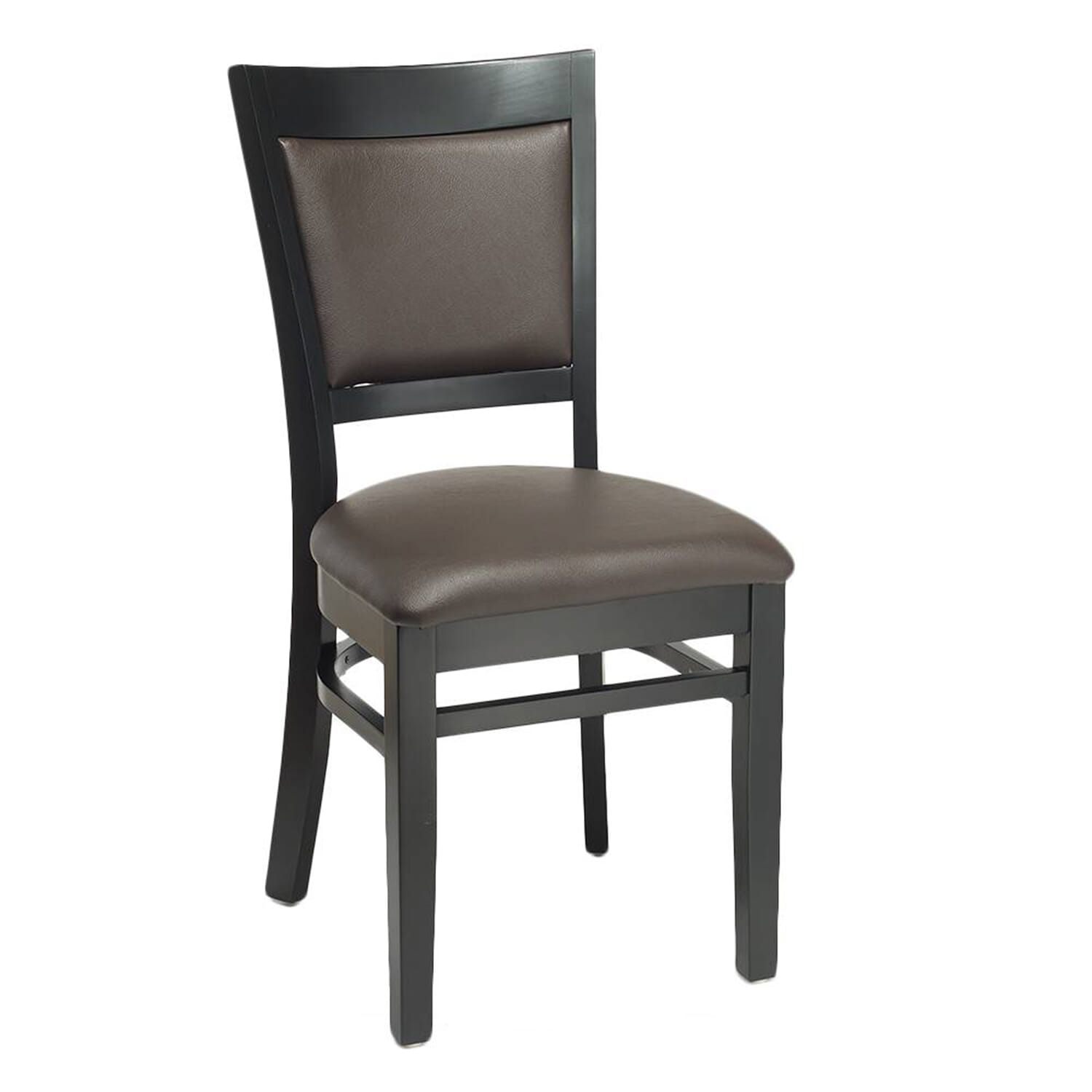 Black Wood Finish Easton Commercial Chair with Upholstered Seat & Back