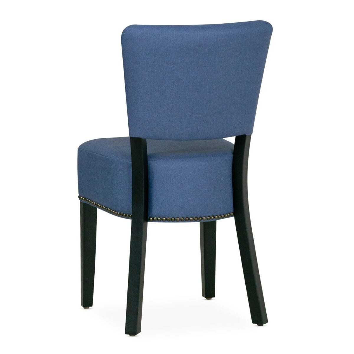 Fully Upholstered Black Beech Wood Restaurant Chair with Faux Leather
