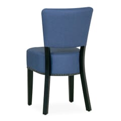Fully Upholstered Black Beech Wood Restaurant Chair with Faux Leather