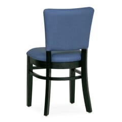 Fully Upholstered Black Beech Wood Bennett Restaurant Chair with Custom Vinyl