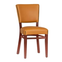 Fully Upholstered Dark Mahogany Beech Wood Bennett Restaurant Chair