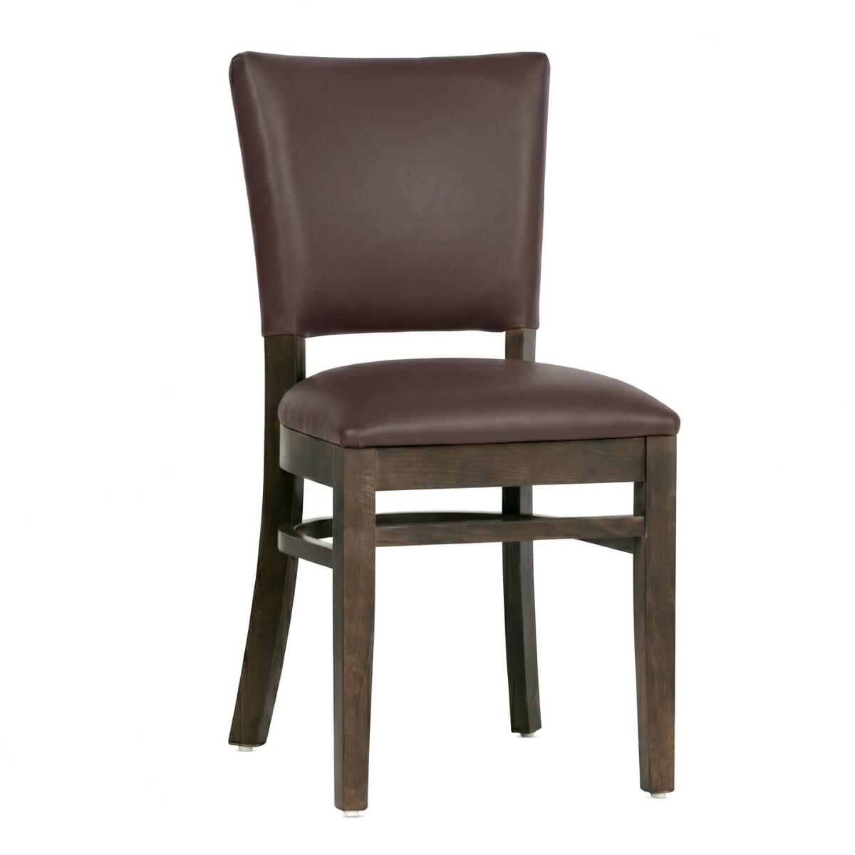 Fully Upholstered Walnut Beech Wood Bennett Restaurant Chair with Custom Vinyl