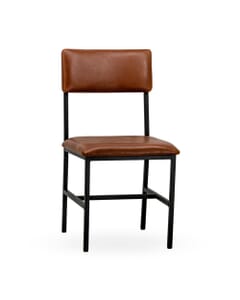 Fully Upholstered Restaurant Chair with Industrial Steel Frame