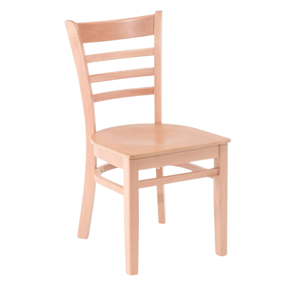 Solid Wood Ladder Back Commercial Dining Chair in Natural