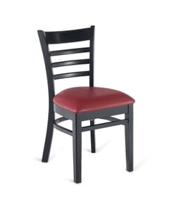 Solid Wood Ladder Back Commercial Dining Chair in Black