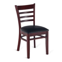Solid Wood Ladder Back Commercial Dining Chair in Dark Mahogany